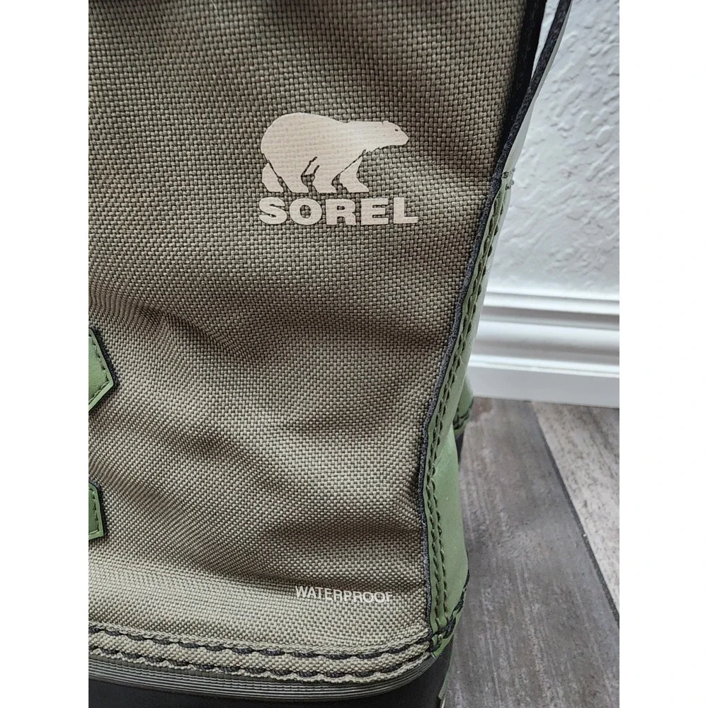 Boys Sorel Boots Sz 5 Youth Pac Winter Waterproof Green Mid Calf Snow